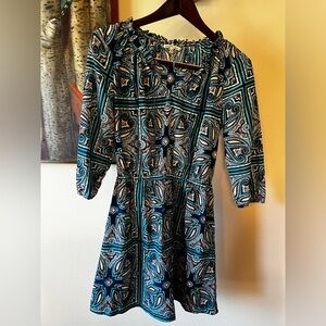 Charlotte Russe 3/4  Sleeve Paisley Print Dress Size Medium